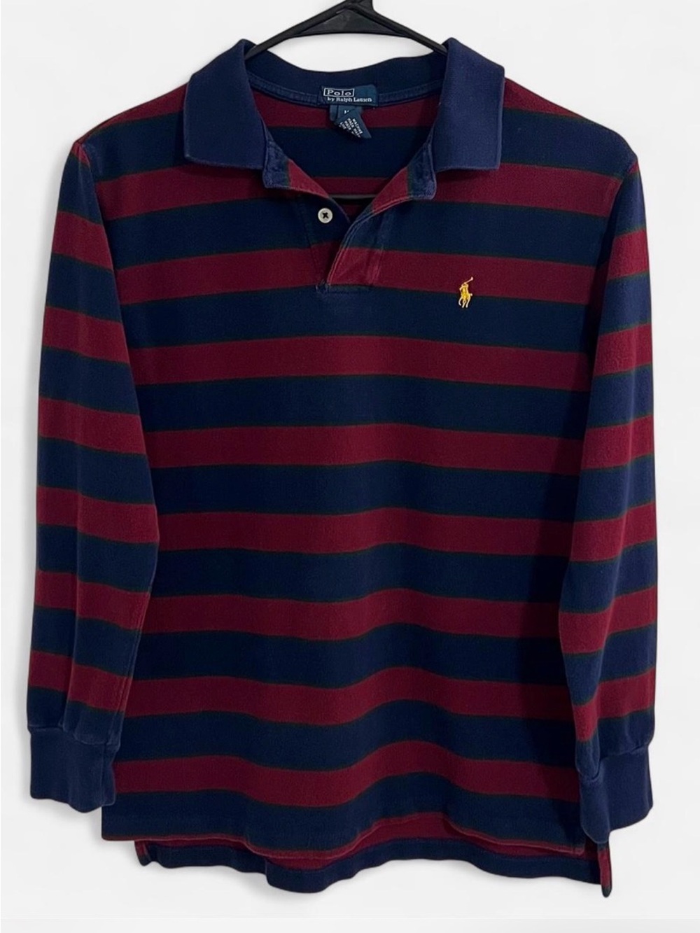 Vintage 90s Ralph Lauren Striped Long Sleeve Rugby Polo
